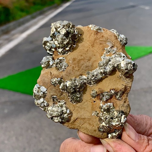 312GNatural Granular agglomerates of pyritemineral specimen cluster,original - Picture 14 of 24