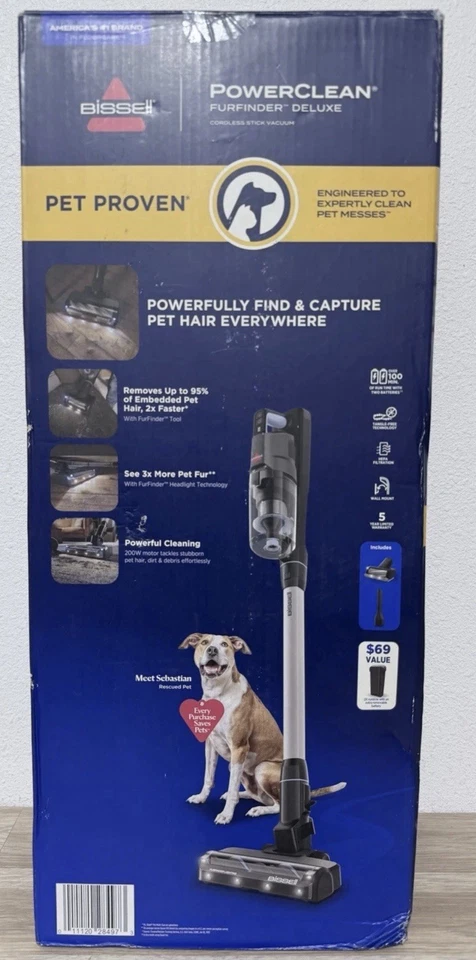 Bissell PowerClean FurFinder Deluxe Cordless Stick Vacuum with Extra Battery - Image 1 of 3