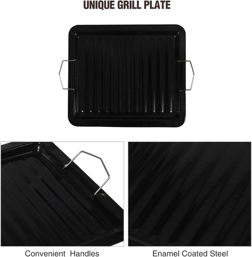 Lineslife Folding Large with Grill Plate, Silver-Grill Plate - Picture 3 of 9