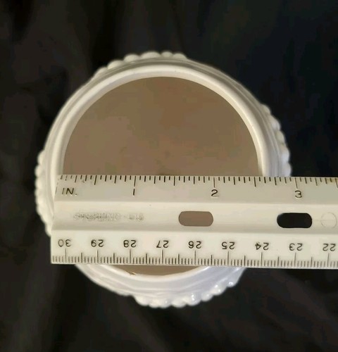 Vintage Tutto Bianco Latte Arnels Ceramica Calice Vino Vetro Viti Firmato CM 89 - Foto 3 di 11