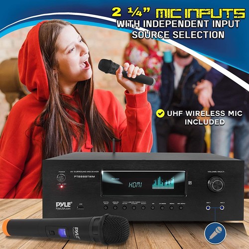 Récepteur karaoké home cinéma Bluetooth Pyle 1000W - Amplificateur 5,2 canaux - Photo 4/7
