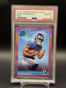 2018 Panini Donruss Optic Saquon Barkley Pink Rookie RC #156 PSA 10