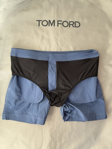 TOM FORD MEN’S SLIM FIT SHORTS BLUE 50 IT US 32 BEACHWEAR SWIM SUIT LUXURY ITALY - Picture 14 of 16