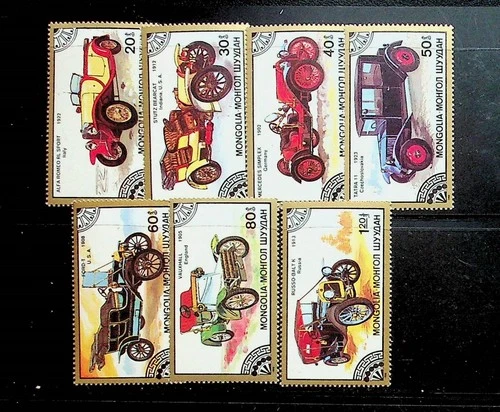 MONGOLIA Sc 1554A-G NH ISSUE OF 1986 - OLD CARS - (LO25)
