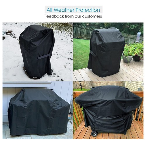Black 210D Oxford BBQ Cover Protect Your Grill from Dust and Outdoor Elements - Bild 5 von 14