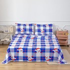 3D Snowman Blue Grid Pattern Quilt Cover Set Bedding Set Duvet Cover Pillowcases