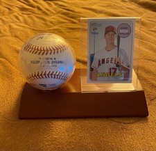 Shohei Ohtani Topps Heritage Rookie Card, Official MLB Ball, Ultra Pro Case Set