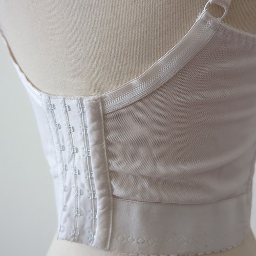 Vintage Illusions Women's Bustier Bra Corset Longline White Lace 34B Pointy Cup - Picture 6 of 8