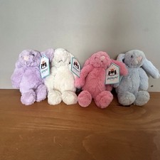 Jellycat Xs Tiny/Baby Bashful Bunnies, Hyacinth, Sorbet, Cream With Tags & Blue