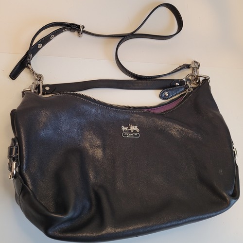 Coach Madison Hailey schwarz Leder Hobo Bag Handtasche Anhänger F0982-14304 Beschreibung! - Bild 1 von 22