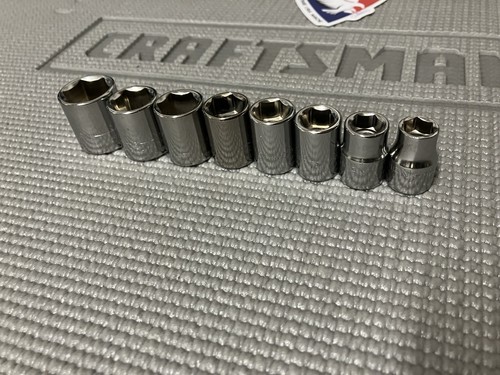 Juego de enchufes métricos NOS Sears Craftsman 8 piezas 3/8” Drive 6pt 34419 EE. UU. Estuche de metal - Imagen 5 de 7