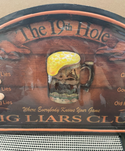 THE 19th HOLE WOOD SIGN WALL HANGING HOME DECOR - Picture 4 of 10