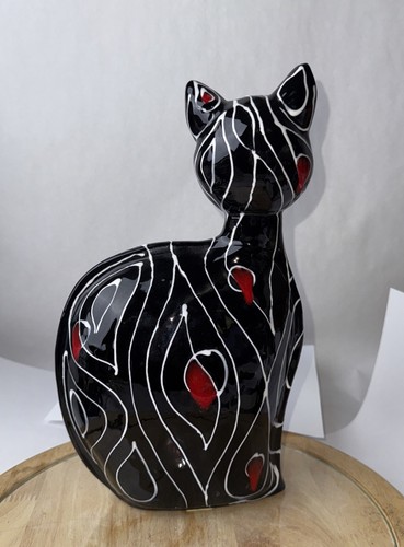 Turov Cat Art Ceramic Figurine Statue Hand Painted - Picture 3 of 5