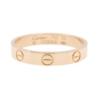 CARTIER Mini Love Ring 18K Rose Gold US Size 7.25 #55