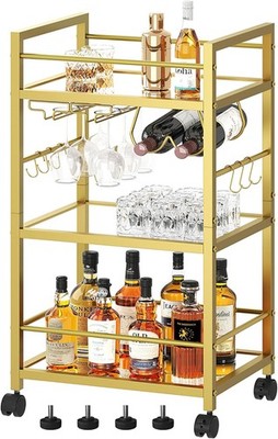 Bar Cart, Serving Cart for Home, Microwave Cart, Drink Cart, Mobile Kitchen