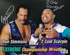Ron Simmons & 2 Cold Scorpio Signed ECW 8x10 Photo BAS COA WWF WCW Picture Auto