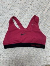 Nike Pro Dri-Fit Racerback Bra Women  s Sz S Pink Black 589420 Running Gym
