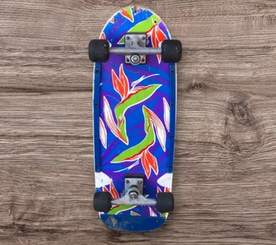 Vintage 1980er Roller Derby Skateboard Komplett Deck, Trucks, Rollen / Flower
