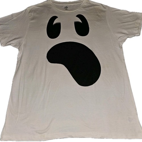 Easy Halloween Costume Ghost Face T Shirt Spooky Men’s Large 42-44 White Black - Picture 5 of 5