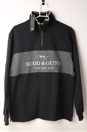 Rodd & Gunn Mens XL Longsleeve Onyx Rugby Style Polo Top Quarter Zip - Picture 1 of 15