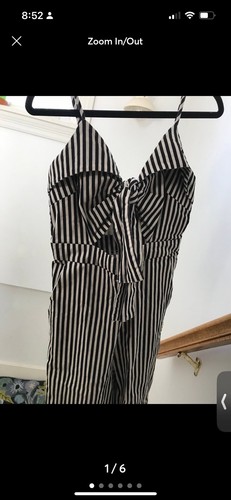 Alpha & omega Striped cutout Bow jumpsuit small - Picture 2 of 5