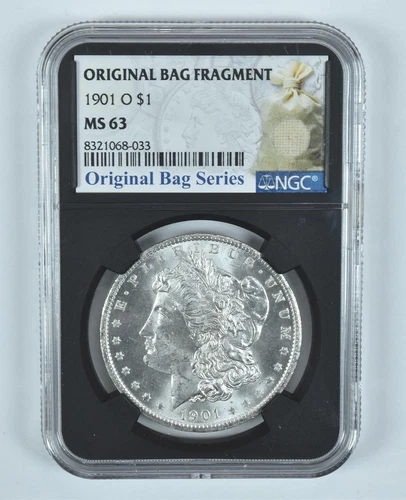 1901-O Morgan Silver Dollar Original Bag Fragment MS63 NGC *0676