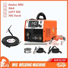 3-IN-1 Flux MIG Lift-TIG MMA WELDER 200A with WP17V TIG Welding Torch 13ft Set