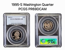 1995-S 25c Washington Quarter PCGS PR69DCAM