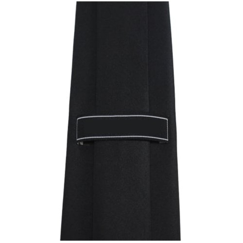 Cravatta uomo nera, blu navy e grigia a righe larga 2,5 pollici e lunga 58 pollici - Foto 2 di 3