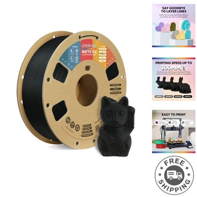 Matte PLA 3D Printer Filament 1.75mm, 1kg, Matte Black with Accuracy