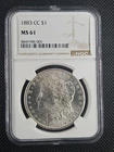 1883 CC $1 Morgan Silver Dollar NGC MS-61