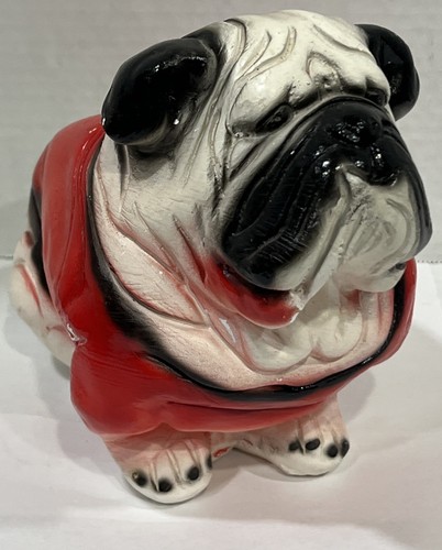 Vintage Georgia bulldog bank made of chalkware a d handpainted Mexico Bulldogs - Picture 2 of 8