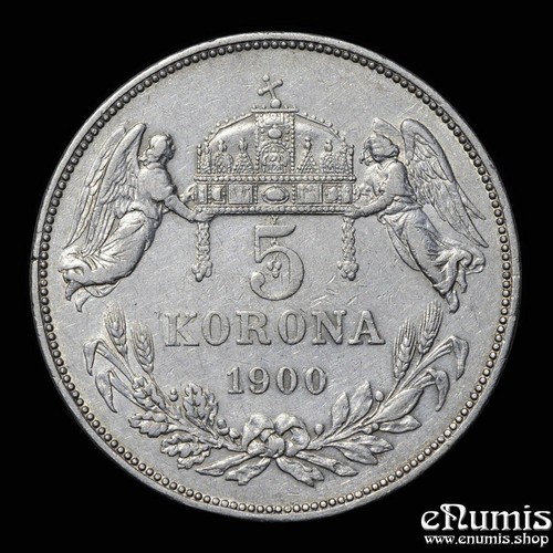 HUNGARY, Franz Joseph I, 5 Korona 1900, aXF - Picture 3 of 6
