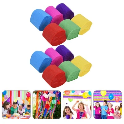 6 Pcs Decoration Pour Fetes Papier Crépon Anniversaire Banderole Fête - Photo 1/4