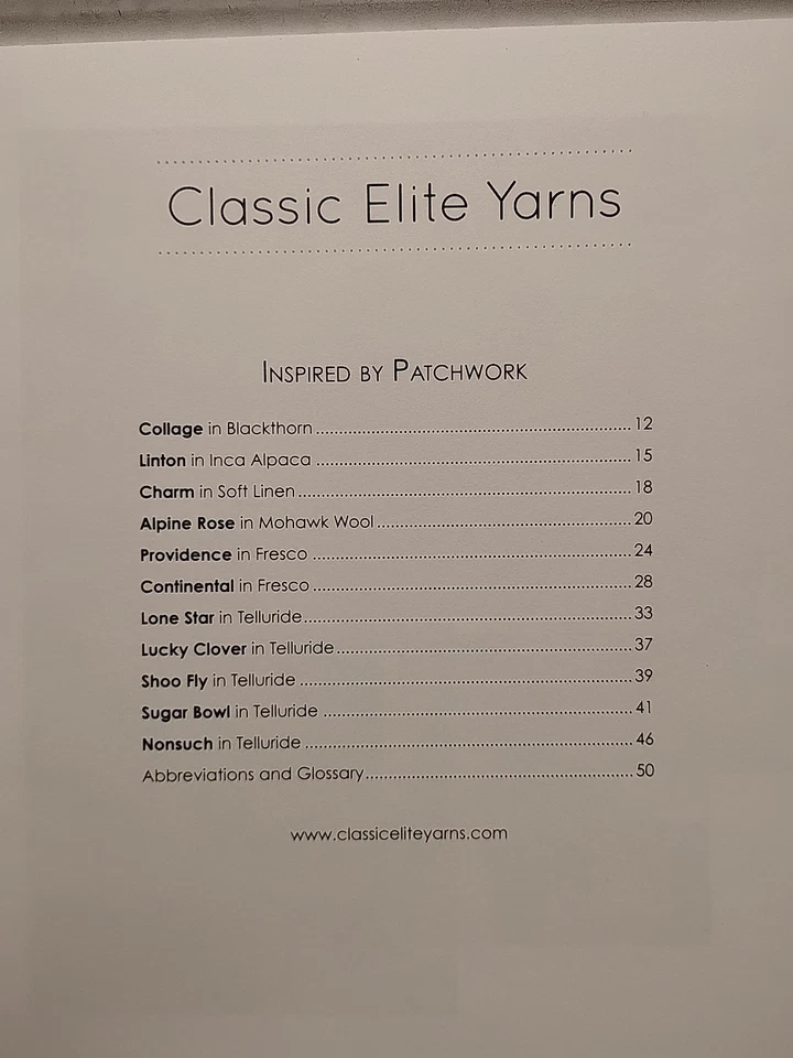 Classic Elite Yarns : Inspired by Patchwork - 2015 - Illustrated Pattern Book - Image 3 of 4