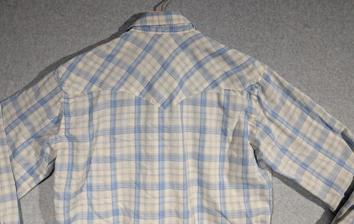 Vintage 70er Wrangler Permanent Press Long Tails DÜNN Hemd Herren 15-33 * kariert USA - Bild 13 von 17