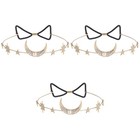 3 Pcs Bridal Hair Accessories Wedding Piece Crown for Bride Stars Moon