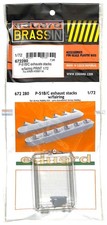 EDU672280 1:72 Eduard Brassin Print P-51B P-51C Mustang Exhaust Stacks with