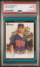 2002 Bowman #379 Joe Mauer PSA 8