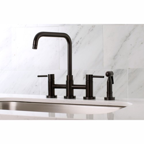 Kingston Brass KS828.DLBS Concord 1.8 GPM Widespread Bridge - Bronze - Picture 11 of 12