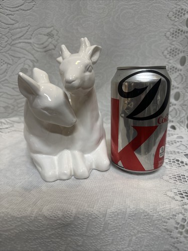 Vintage White Ceramic Deer Doe Buck Planter 6-1/4” Tall - Picture 11 of 13
