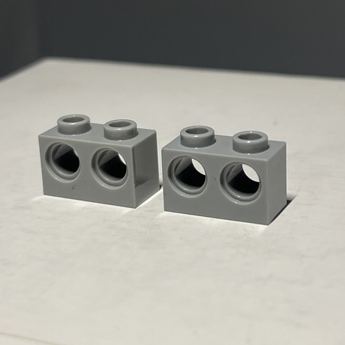 LEGO Parts - Dark Bluish Gray Technic, Brick 1 x 2 with Holes - No 32000 - QTY 2 - Picture 3 of 3