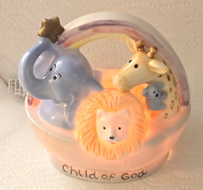 child of god noahs ark ceramic night light vintage 1980s precious moments decor