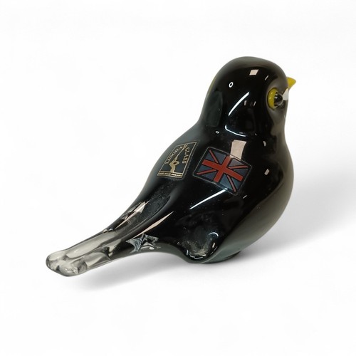 Art Glass Blackbird Paperweight Langham England Paul Miller Signed - Pre-Loved - Picture 7 of 14