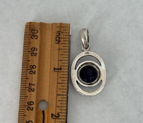 Vintage Sterling 925 Lapislazuli Anhänger Handarbeit - Bild 9 von 9