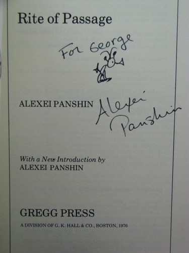 1st US HB, signed by 4, Rite of Passage by Alexei Panshin, Gregg Press (1976) - Imagen 2 de 3