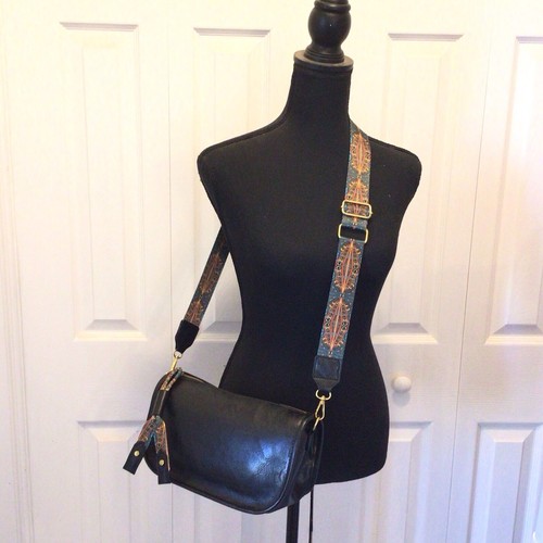 Boho Fashion Black Faux Leather Crossbody Shoulder Purse Bag - Picture 5 of 6