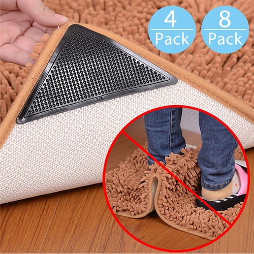 8Pcs Carpet Stickers Anti Slip Rug Holder Reusable Washable Rug Stickers Hot USA - Picture 7 of 15