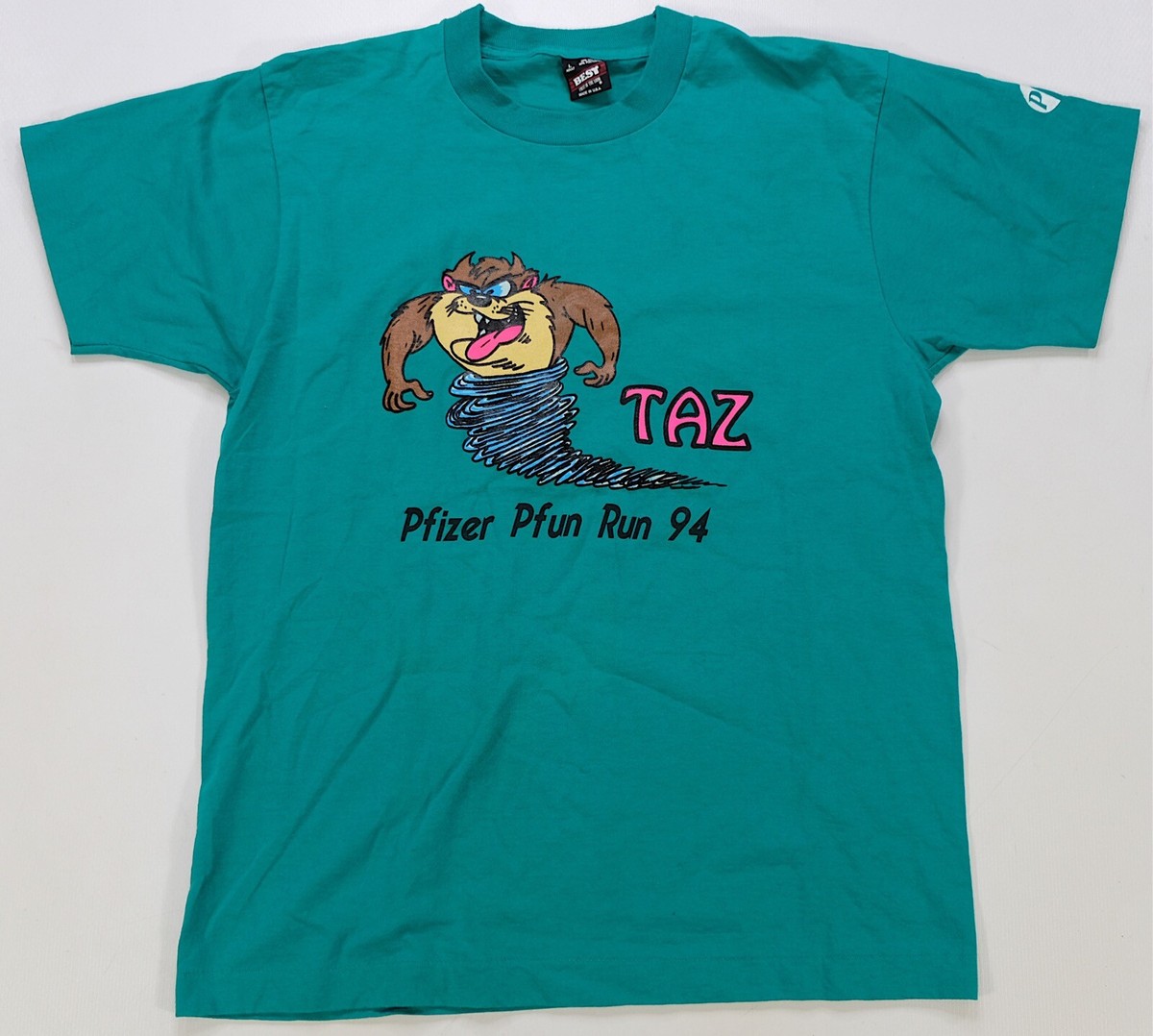 Rare Vintage Taz Looney Tunes 1994 Pfizer Pfun Fun Run Tornado T Shirt 90s SZ L Rare Vintage Taz Looney Tunes 1994 Pfizer Pfun Fun Run Tornado T Shirt 90s SZ L