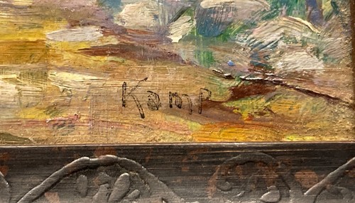 Signed Komp Miniature Impressionist Oil Painting of A Rocky Creek In The Woods - Picture 4 of 10